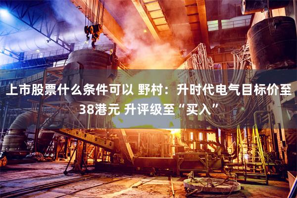 上市股票什么条件可以 野村：升时代电气目标价至38港元 升评级至“买入”