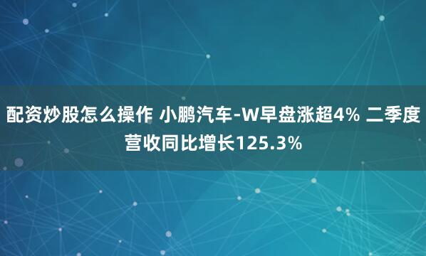 配资炒股怎么操作 小鹏汽车-W早盘涨超4% 二季度营收同比增长125.3%