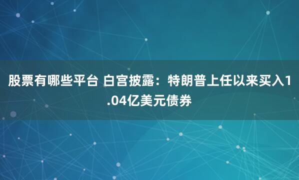 股票有哪些平台 白宫披露：特朗普上任以来买入1.04亿美元债券